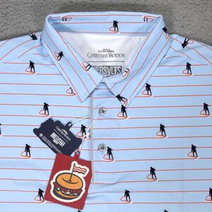 RSVLTS Polo Shirt Men’s XL National Lampoons Christmas Vacation “” Blue